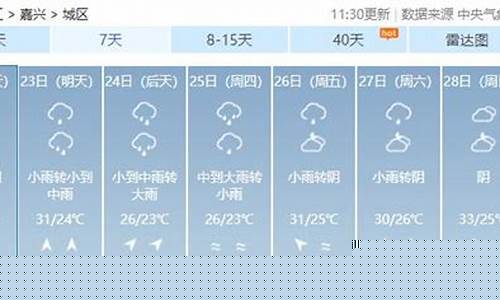 嘉兴天气预报15天准确一览表_嘉兴天气预报15天准确一览表查询